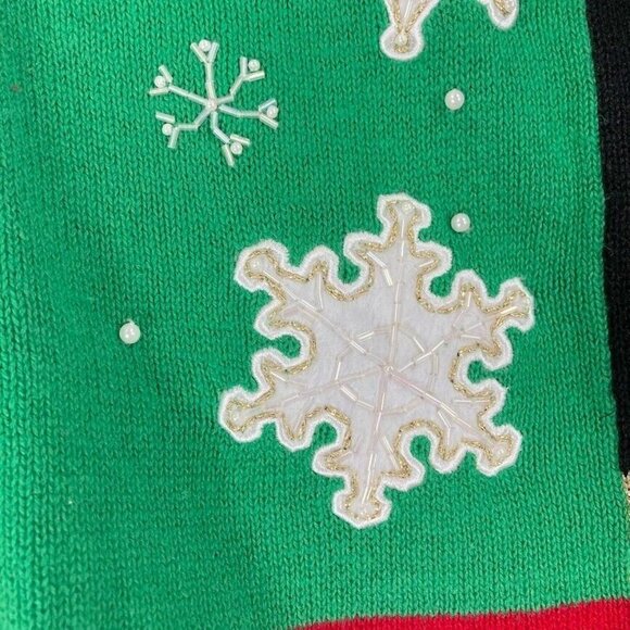 KB & Company Christmas Sweater with Sequins And Beading Cardigan Size 3XL - Picture 5 of 8